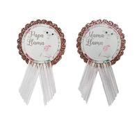 Llama Mama Mommy to Be & Papa Daddy to Be Pin Baby Shower Pin per i genitori, bianco e oro rosa, è una ragazza, è un bambino spruzzatore