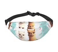 Llama Marsupio in alpaca per uomo e donna, alla moda, marsupio alla moda, per tutto il mondo, marsupio con cinghia regolabile, borsa da petto impermeabile per viaggi, escursionismo, sport, nero,