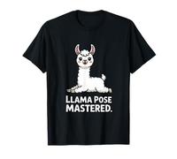 Llama Pose Padroneggiato Carino Yoga Llama Art Maglietta