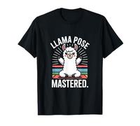 Llama Pose Padroneggiato Carino Yoga Llama Art Maglietta