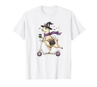 Llama Scooter Witch Halloween Bambini Uomo Donna Maglietta