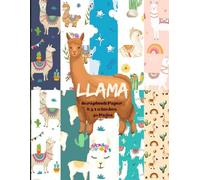 Llama Scrapbook Paper 8.5 x 11 Inches, 40 Pages: 20 Double Sided Sheets with 10 Unique Designs
