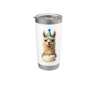Llama torta di compleanno cappello e candela celebrazione Bicchiere termico in acciaio inox doppia parete