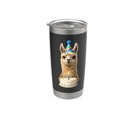Llama torta di compleanno cappello e candela celebrazione Bicchiere termico in acciaio inox doppia parete