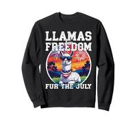 LLAMAS FOR FREEDOM FUR IL LUGLIO divertente lama patriottico quarto Felpa