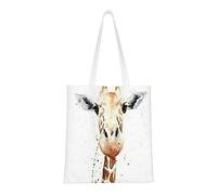 Llamawomen, borsa a tracolla unisex, riutilizzabile, pieghevole, casual, elegante, per la spesa, per spiaggia, viaggi, lavoro, scuola, giraffa intelligente, Taglia unica