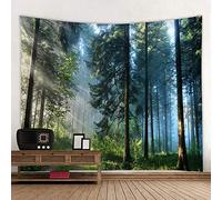 Llamazing Arazzo forestale per la decorazione della casa, arazzo paesaggistico, per soggiorno e camera da letto, arazzo magico (foresta mattutina, 198 x 152 cm)