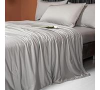 LLan operta rinfrescante per chi dorme caldo, coperta fresca come un gelato per l'estate, leggera su entrambi i lati (Queen Size 200,7 x 231,1 cm, grigio)