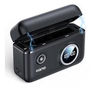 llano Caricabatteria doppio veloce da 18 W per GoPro Hero 13 e Enduro, con custodia, display di alimentazione, nero