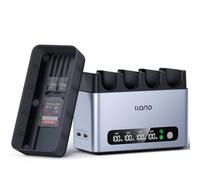 llano Caricatore Rapido 4 Slot 65W per batterie LP-E6NH/P Canon, per EOS R6 Mark II, R5 II/R5, R6, R, R7, 5D/6D Mark II/III/IV, 5Ds, 90D, 80D, con Display Digitale Intelligente e Coperchio Magnetico