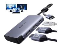 llano HDMI Splitter per Display Esteso per Doppio Monitor Adattatore da USB-C a Doppio HDMI MST,4K@60Hz 2K@144/ 120Hz PD 100W HDR10+ MST SplitExtend HDMI per Laptop macOS e Windows