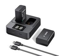 llano Set 2 Batterie NP-FW50 con Caricatore Rapido 20W USB-C per Sony A6400 A6000 ZV-E10 A7 II A7R II A6300 A6500 A7S A7 A7S II A5100 - 1080mAh Reali