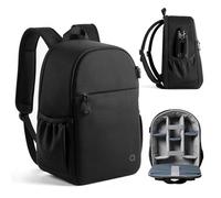 llano zaino fotografico per fotocamere DSLR/SLR/Mirrorless - zaino impermeabile con scomparto per laptop e supporto per treppiede, borsa compatta per viaggi e attività all’aperto,10L,Nero