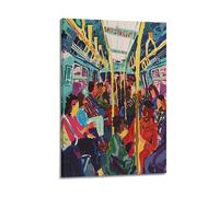 LLASKYUW Stampa artistica da parete colorata della metropolitana, poster con vita urbana, decorazione artistica da parete, poster decorativo su tela e stampa moderna, poster decorativo per camera da