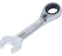 Llave combinada | corta | con carraca reversible | 14 mm
