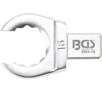 Llave de anillo insertable | abierta | 16 mm | Sujeción 9 x 12 mm | Acciaio al cromo vanadio, cromato, opaco, codolo rettangolare, con blocco a perno