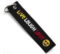 Llavero Moto - Regalo para Motorista Llavero Tela LIVE LAUGH LOVE, Accesorios para Moto - Llaveros Originales - Regalos Originales para Moteros