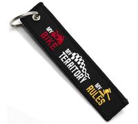 LLAVEROSMOTOR.ES Portachiavi Moto - Regalo per Motociclista Portachiavi di Stoffa MY BIKE MY TERRITORY MY RULES, Accessori per Moto - Portachiavi Originali - Regali Originali per Motociclisti