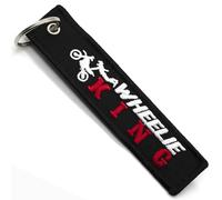 LLAVEROSMOTOR.ES Portachiavi Moto - Regalo per Motociclista Portachiavi di Stoffa WHEELIE KING [2], Accessori per Moto - Portachiavi Originali - Regali Originali per Motociclisti