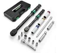 LLAVETOR Set di chiavi dinamometriche 60 Nm e 220 Nm, 3/8 e 1/2 azionamento con 15 chiavi esagonali, candela, prolunghe per auto, moto, manutenzione industriale