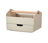 Llazsybz Organizer da Scrivania, Contenitore Salvaspazio, Decorativo, Elegante, Portatile, con Cassetto, per Camera da Letto, Doccia, Casa, Grigio