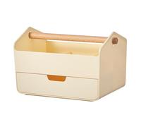 Llazsybz Organizer da Scrivania, Contenitore Salvaspazio, Decorativo, Elegante, Portatile, con Cassetto, per Camera da Letto, Doccia, Casa, Giallo Chiaro