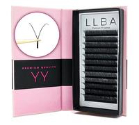 LLBA YY Estensione ciglia, estensioni ciglia YY 2D bouquet volume | curve C DC D | spessore 0,05 ~ 0,07 mm | vassoio misto 8 - 15 mm | volume | lunga durata e facile applicazione (YY, 0,05 D 9 mm)