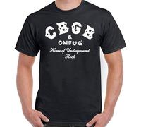 Llbang CBGB Text The Home of Punk OMFUG Mens T-Shirt Underground NYC Club Skull Wings Black XL Unisex 100% Cotton Short-Sleeve T-Shirts Black S