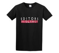 Llbang Editors 'Violence' Cotton Unisex 100% Cotton Short-Sleeve T-Shirts Black XXL