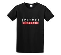 Llbang Editors Violence Unisex 100% Cotton Short-Sleeve T-Shirts Black XL