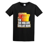 Llbang Run Fast The Six Million Dollar Unisex 100% Cotton Short-Sleeve T-Shirts Black XL