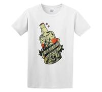 Llbang Sailor Jerry Tattoo Sailor's Grave Rum Bottle T-Shirt White 3XL