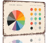 LLBOGRGGN Artists Color Mixing Guide Metal Poster Wheel Reference Chart for Painting Studio Art School Classroom Watercolor Oil Acrylic 8 X 12 inch