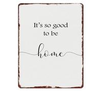 LLBOGRGGN Home Sweet Its So To Be Back Retro Distressed Tin Sign Warm Greeting Wall-Art For Entryway Foyer 8 X 12 inch