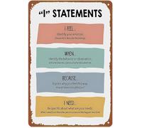 LLBOGRGGN I Statement Assertive Communication Tool Retro Aluminum Sign for Office Wall 8 X 12 in