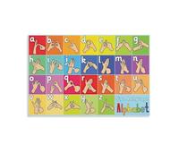 LLBOGRGGN Kids Sign Language Poster, ASL Alphabet ABC Learning Chart, Colorful Educational Wall Decor for Preschool and Homeschool(Unframed,08x12inch(20x30cm))