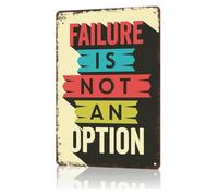 LLBOGRGGN Metal Sign Failure Is Not An Option School Tin Panel For Laundry Room Balcony Wall 8 X 12 inch