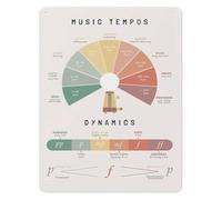 LLBOGRGGN Music Theory Educational Poster Aluminum Metal Sign Rhythm Dynamics Note Values Chart for Piano Teachers Students Classroom Studio Practice Room Decor 8 X 12 Inch