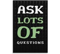 LLBOGRGGN Never Stop Asking Quote Poster Home Library Wall | Timeless message encouraging intellectual curiosity and fearless exploration(Framed,08x12inch(20x30cm))
