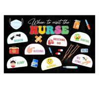 LLBOGRGGN Pediatric Nurse Appreciation Gift - When to Visit the Nurse Clinic Wall Art Poster, School Health Office Decor for Classroom or Doctor’s Office Waiting Room(Framed,16x24inch(40x60cm))