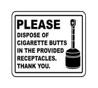 LLBOGRGGN Premium Rustproof Aluminum Metal Sign for Home Garage Office Put Your Cigarette Butts Here Vintage Tin Wall Decor 8 X 12 inch