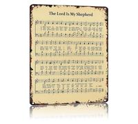 LLBOGRGGN Retro Chapel Decor Metal Sign The Lord Is My Shepherd Scripture Aluminum Wall Hanging for Worship Center Foyer Fellowship Altar Backdrop 8 X 12 inch