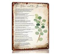LLBOGRGGN Rustic Metal Sign I Am The True Vine John 15 Wall Hanging Branches Scripture Tin Plaque for Home 8 X 12 inch