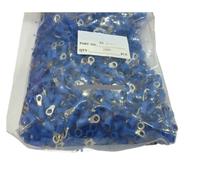 LLBOGRGGN Terminali a crimpare pressati a freddo TO-JTK con terminale ad anello preisolante circolare blu RV2-3,5 M AWG16-14 n. 6, 1000 pezzi