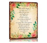 LLBOGRGGN The Lord's Prayer Poster Metal Signs Religious Wall-Art Home Decor for Nursery Scripture for Pictures Paintings Living Room