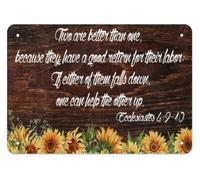 LLBOGRGGN Two Are Better Than One Ecclesiastes 4 9 10 Metal Sign For Their Labor Wall Decor For Home Living Room 8 X 12 inch
