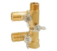 LLBOGRGGN Valvola a sfera maschio a 4 vie da 1/2" con blocco divisore, interruttore HVAC, divisore d'acqua, giunto for tubo, accessori