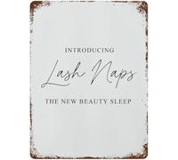 LLBOGRGGN Vintage Lash Tech Step by Guide Metal Tin Sign for Eyelash Extension Salon Wall Decor Makeup Artist Studio 8 X 12 inch
