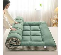 LLCDZR Materasso Futon Giapponese Materasso Dormitorio Studentesco Per Divano, Camera Da Letto(Green,King(180x200cm))