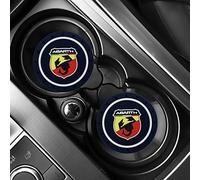 Llcwer - 2 tappetini antiscivolo per auto in gel di silice, per poggiare i bicchieri, decorazione per interni per Fiat Abarth, Viaggio, Punto, Panda, Bravo, Linea, Croma, 124, 125, 500, 595
